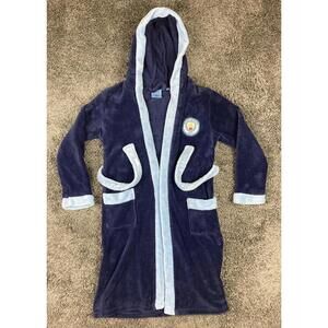 Manchester City FC Boys Dressing Gown Robe Hooded Fleece Official 11-12 Years Lg